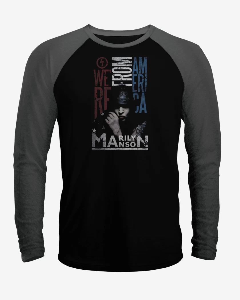 Polera Raglan Marilyn Manson From America