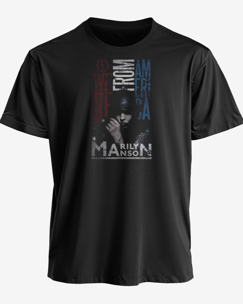 Polera premium Negro de Marilyn Manson From America