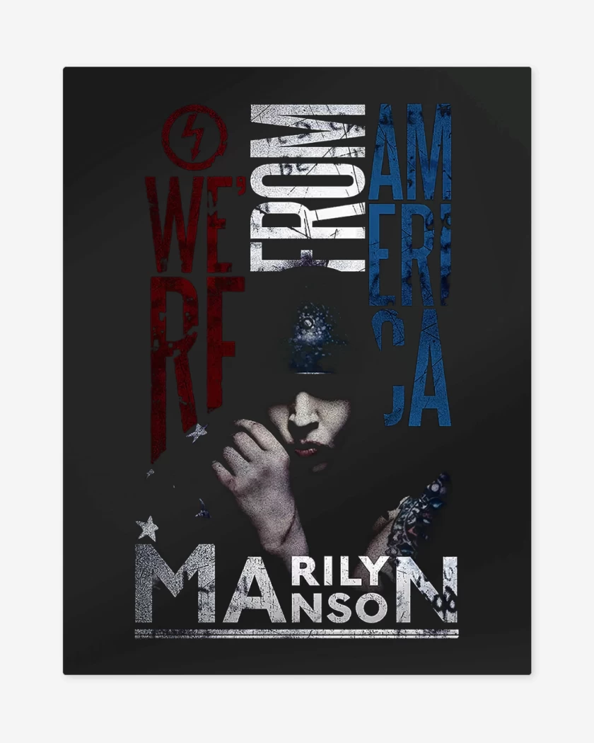 Print metalico Negro de Marilyn Manson From America