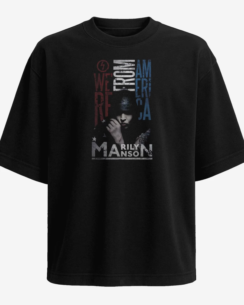 Polera Oversize Negro de Marilyn Manson From America