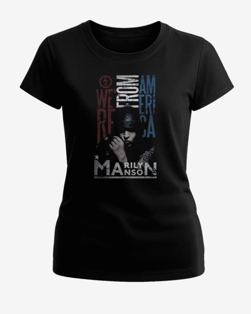 Polera de Mujer Negro de Marilyn Manson From America