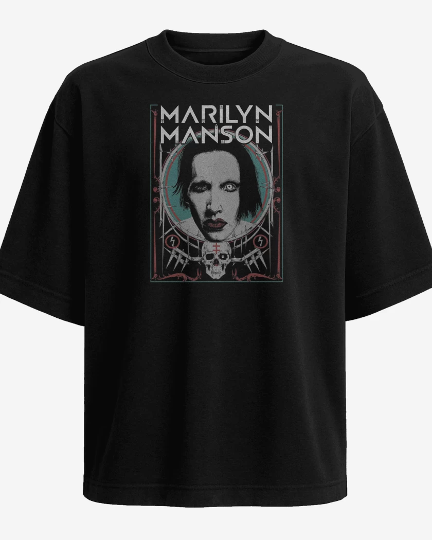 Polera Oversize Negro de Marilyn Manson
