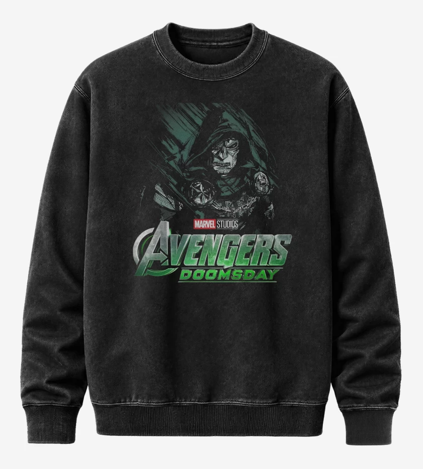 Poleron Polo Acid Wash Negro de Avengers Doomsday