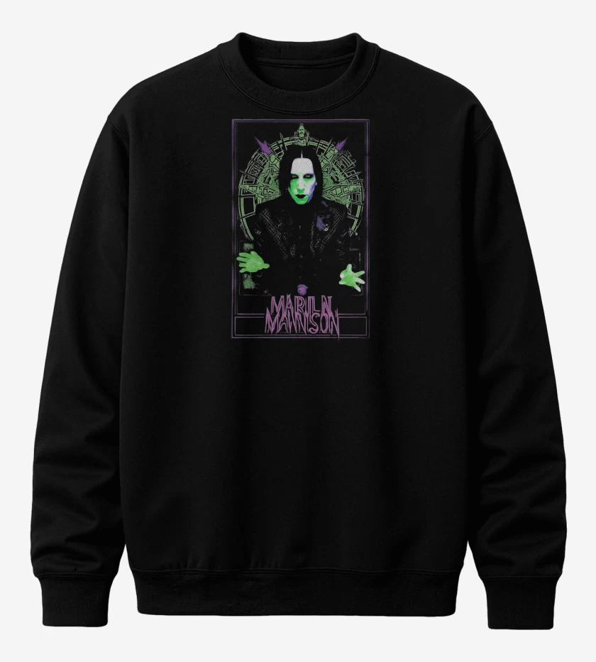Poleron polo Negro de Manson Wierd