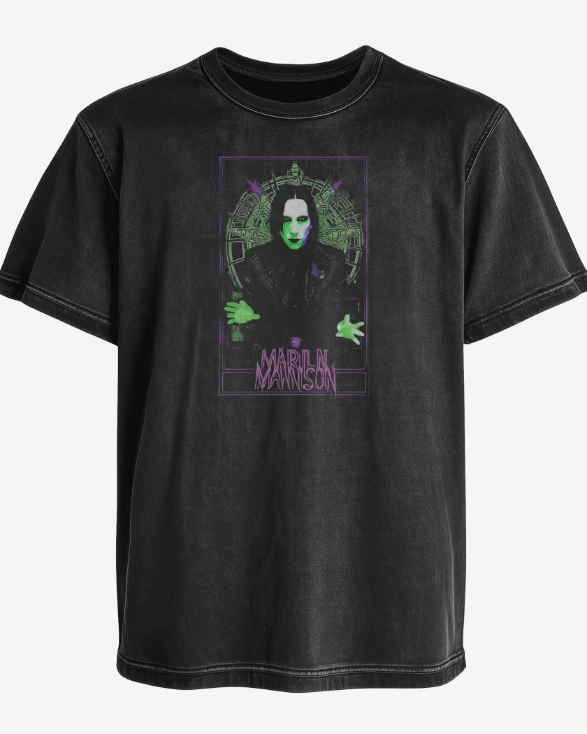 Polera desgastada Negro de Manson Wierd