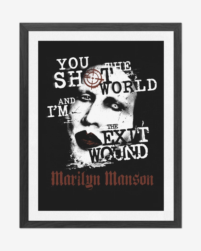 Cuadro decorativo Negro de Marilyn Manson Exit Wound