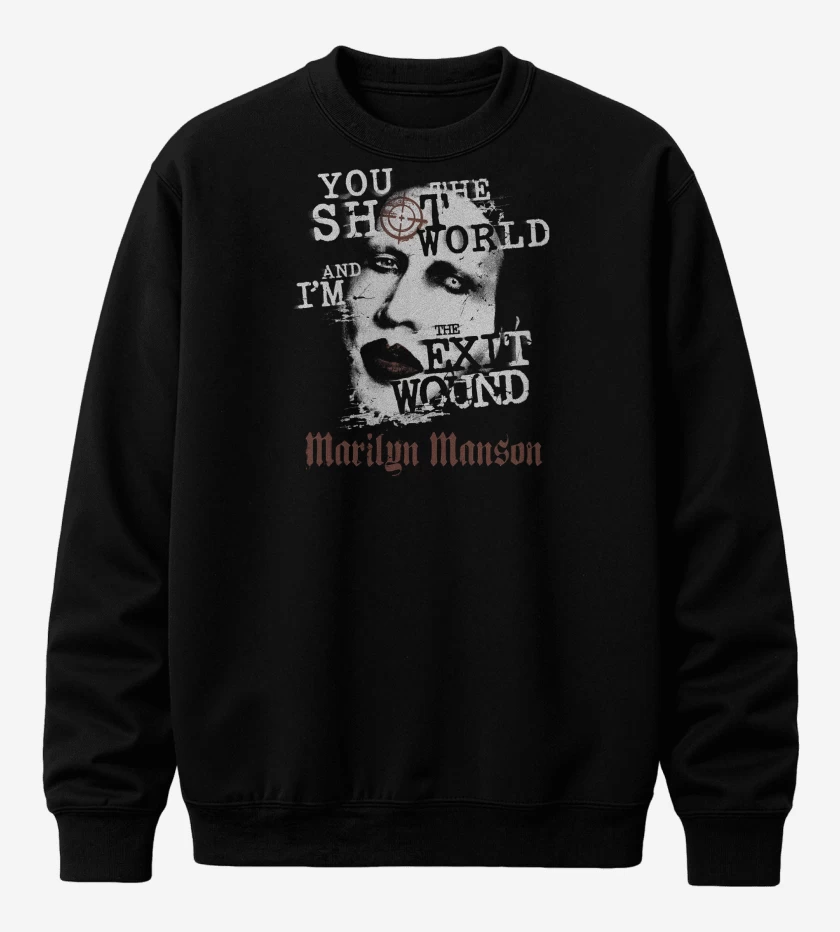 Poleron polo Negro de Marilyn Manson Exit Wound