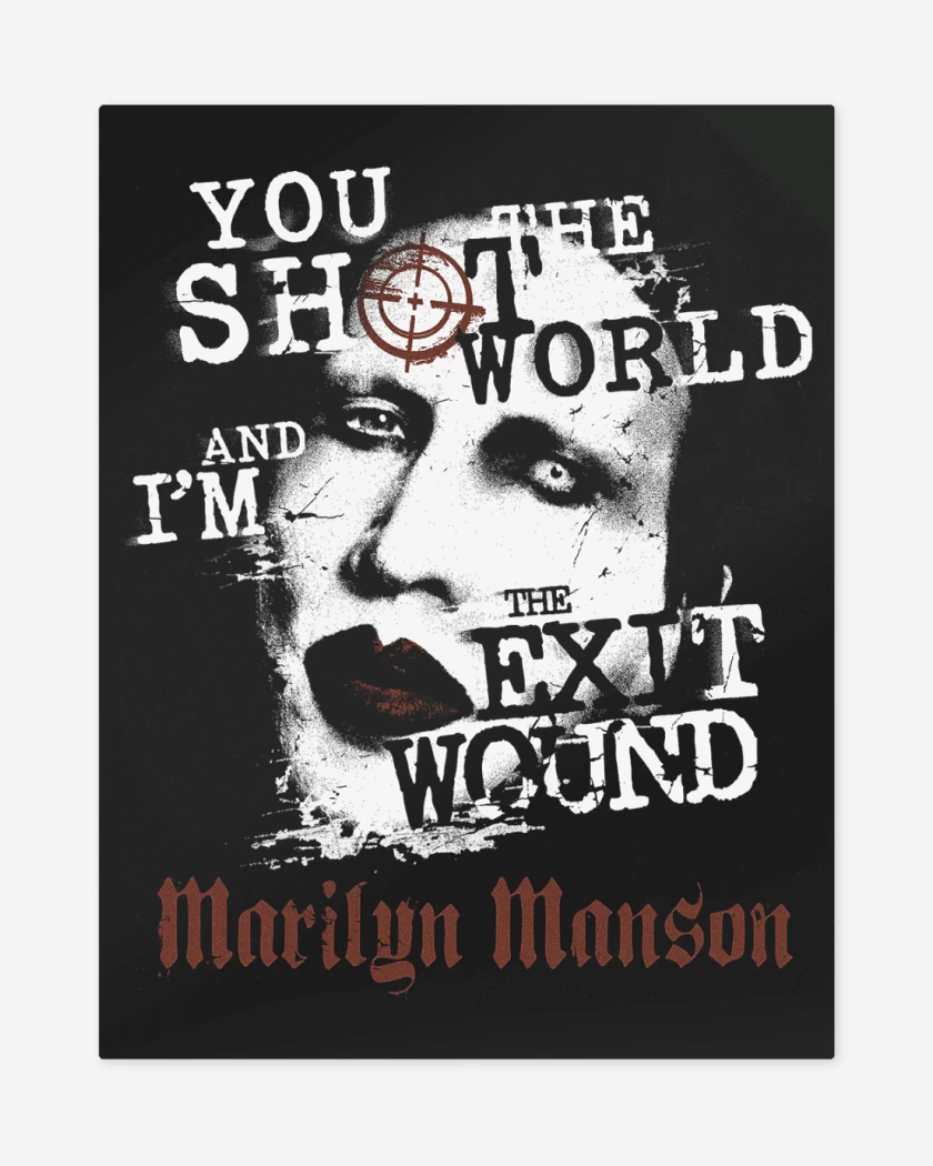 Print metalico Negro de Marilyn Manson Exit Wound