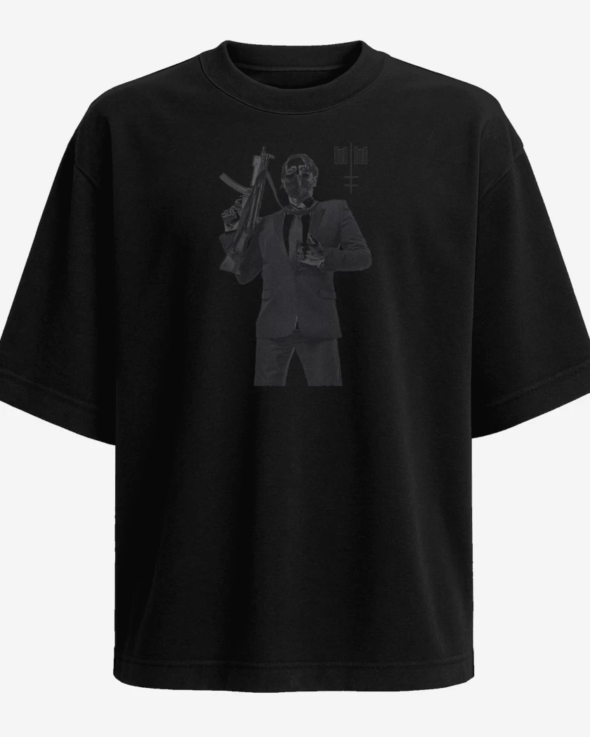 Polera Oversize Negro de Marilyn Manson MM
