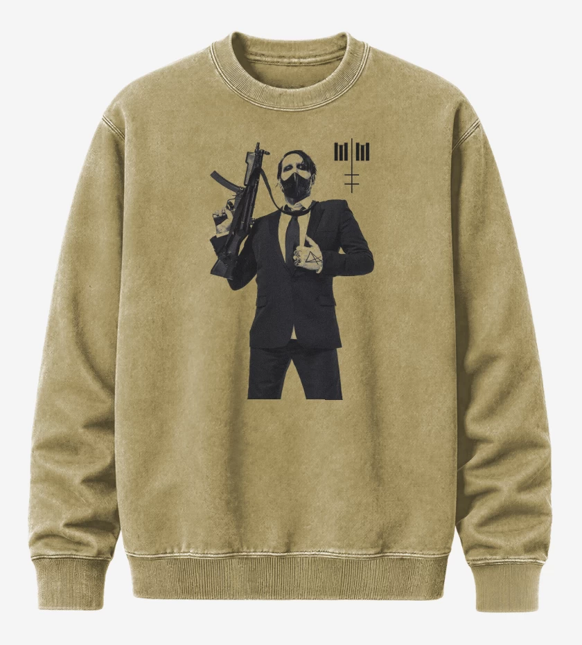 Poleron Polo Acid Wash Beige de Marilyn Manson MM