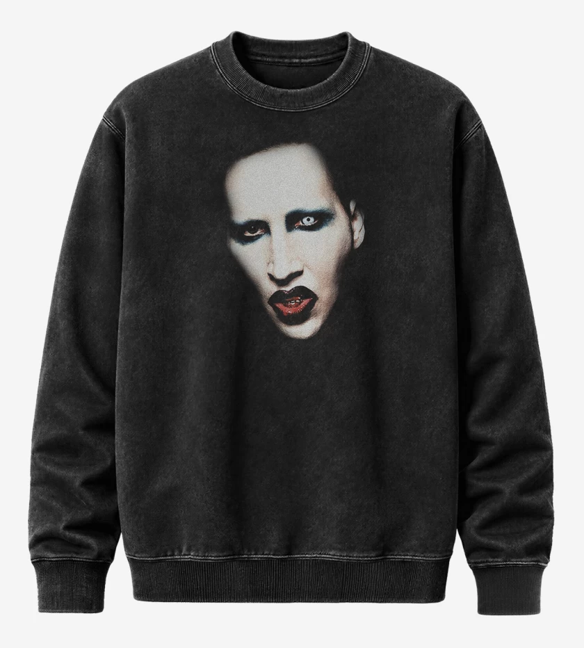 Poleron Polo Acid Wash Negro de Manson Cara