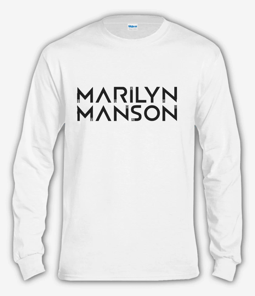 Polera manga larga Blanco de Marilyn Manson Logo 