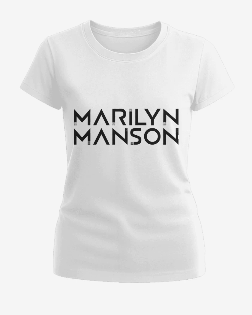 Polera de Mujer Blanco de Marilyn Manson Logo 