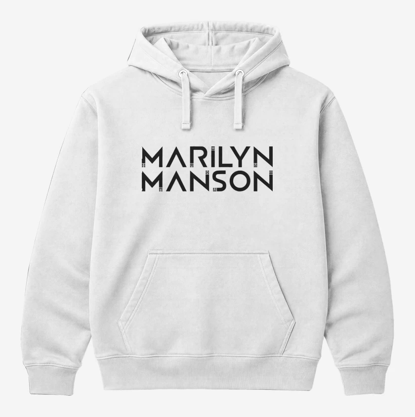 Polerón Canguro Blanco de Marilyn Manson Logo 