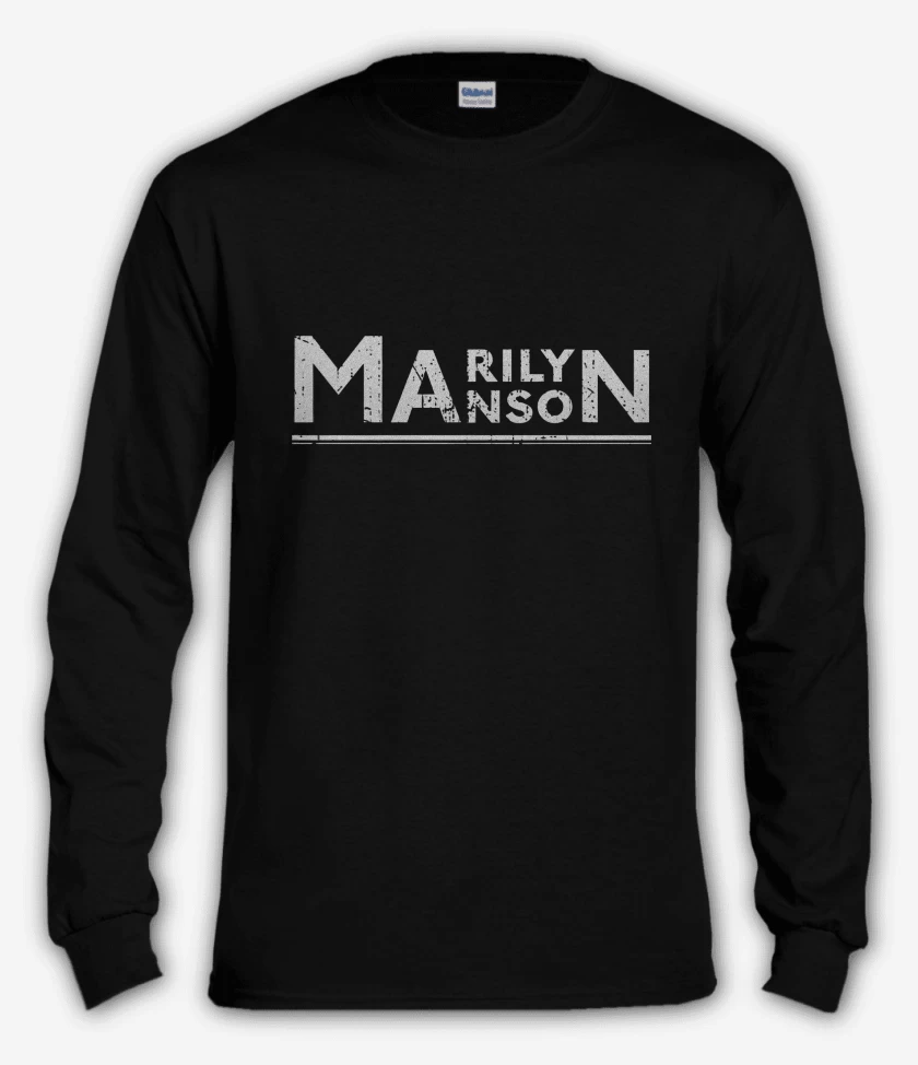 Polera manga larga Negro de Marilyn Manson Logo 2