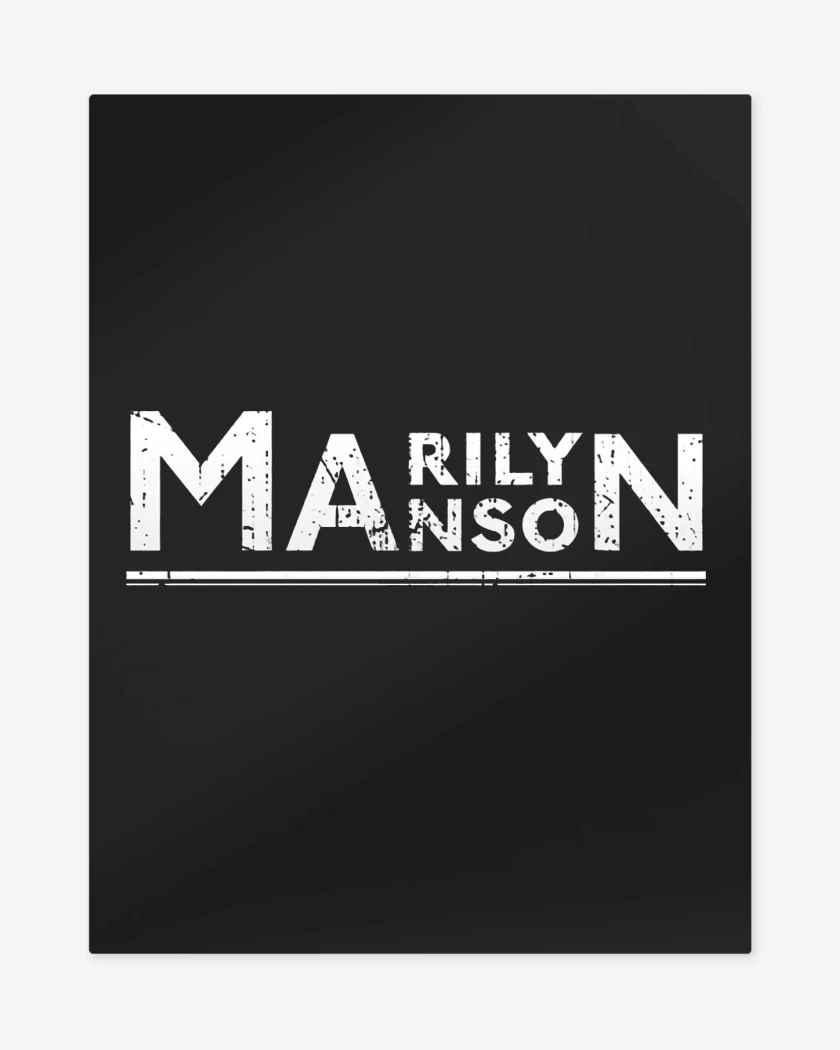 Print metalico Negro de Marilyn Manson Logo 2