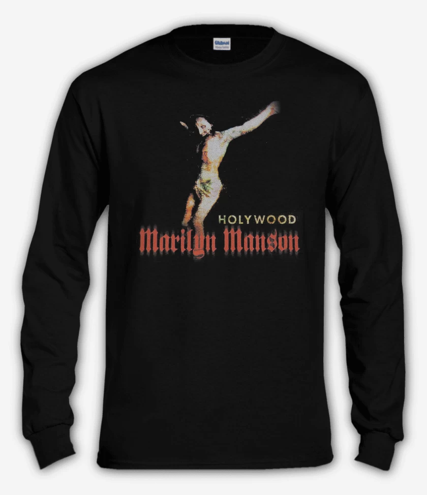 Polera manga larga Negro de Marilyn Manson Holy Wood