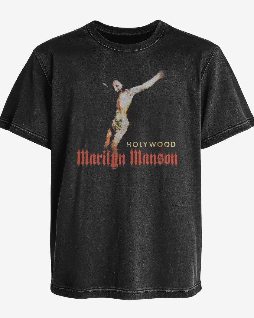 Polera desgastada Negro de Marilyn Manson Holy Wood