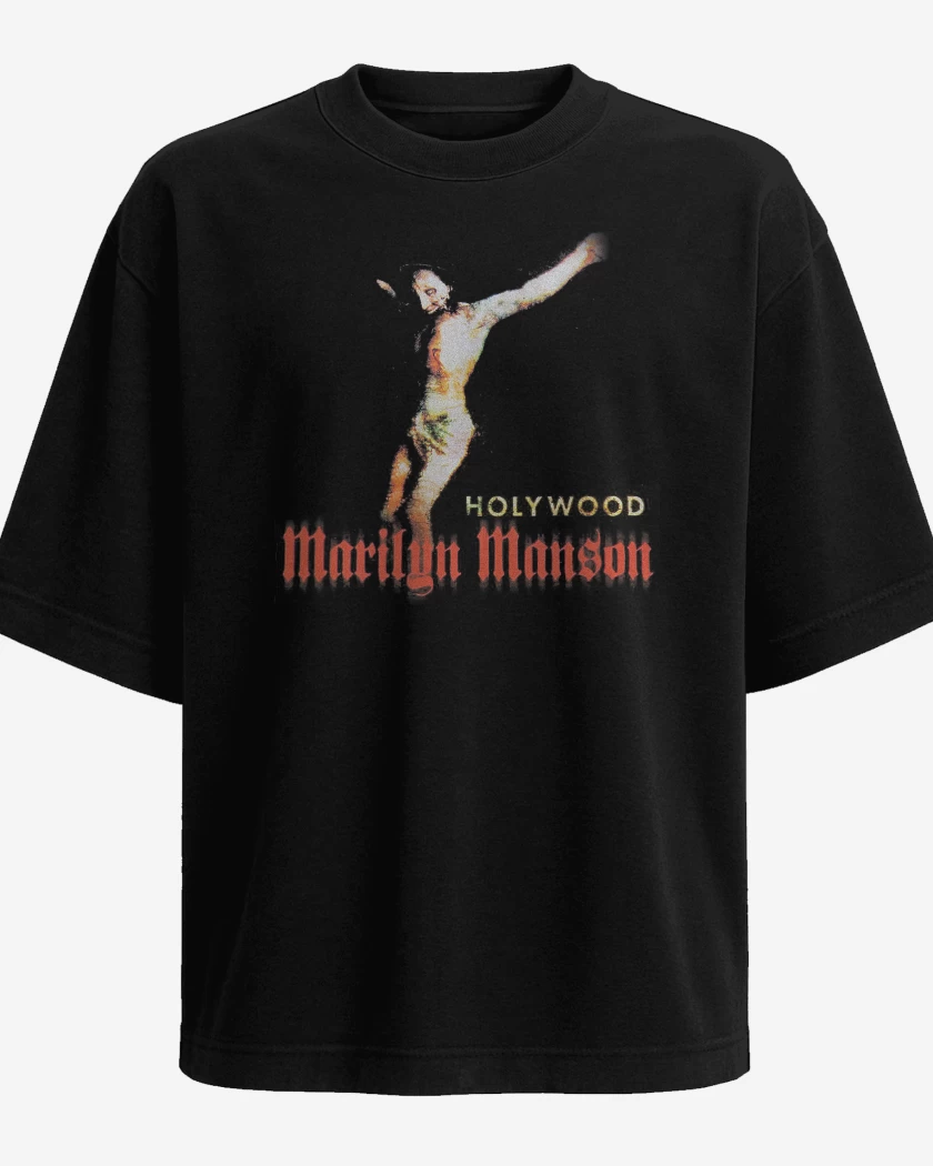 Polera Oversize Negro de Marilyn Manson Holy Wood
