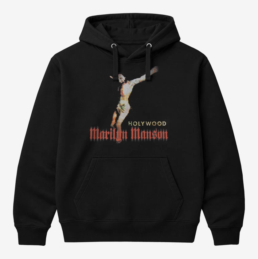 Polerón Canguro Negro de Marilyn Manson Holy Wood