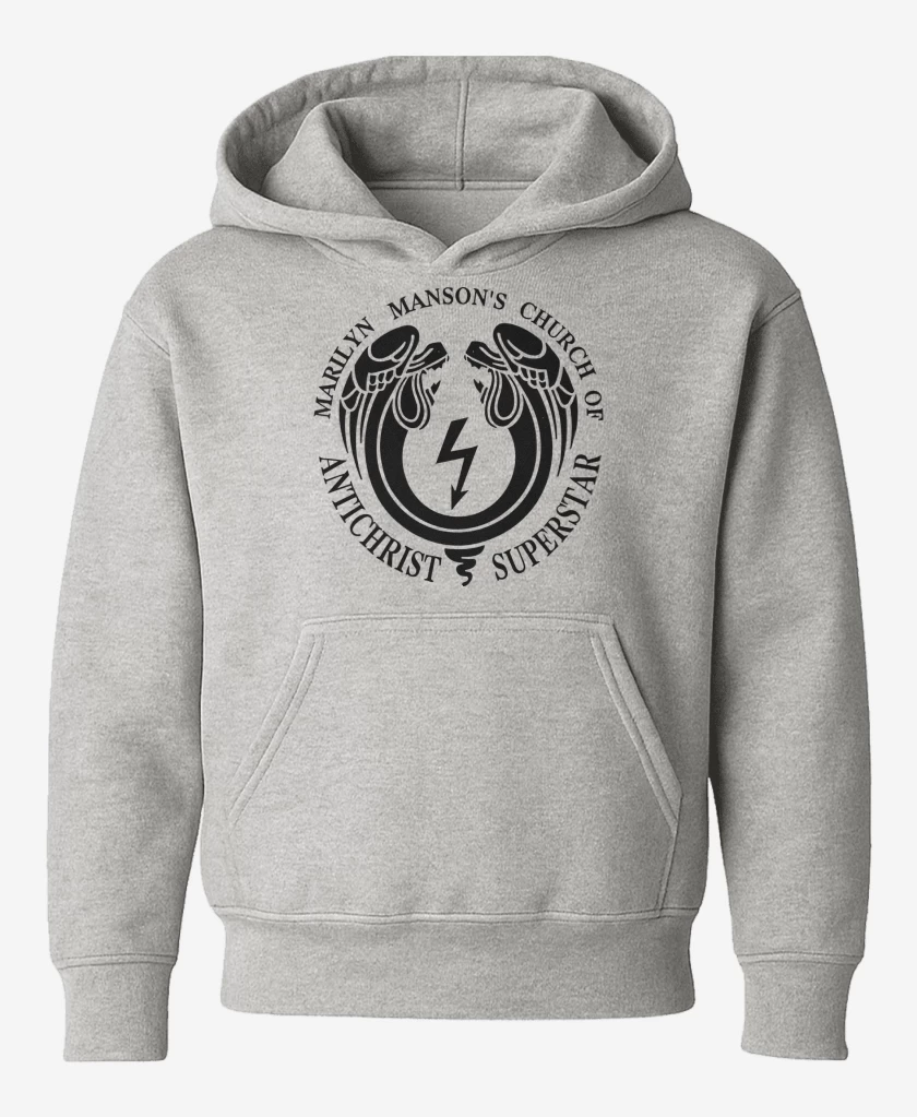 Poleron de niño Gris Melange de Marilyn Manson Church of Antichrist Superstar