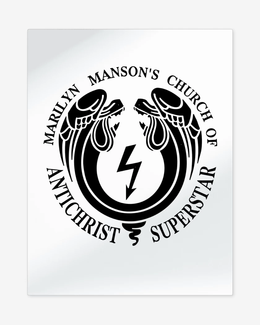 Print metalico Blanco de Marilyn Manson Church of Antichrist Superstar