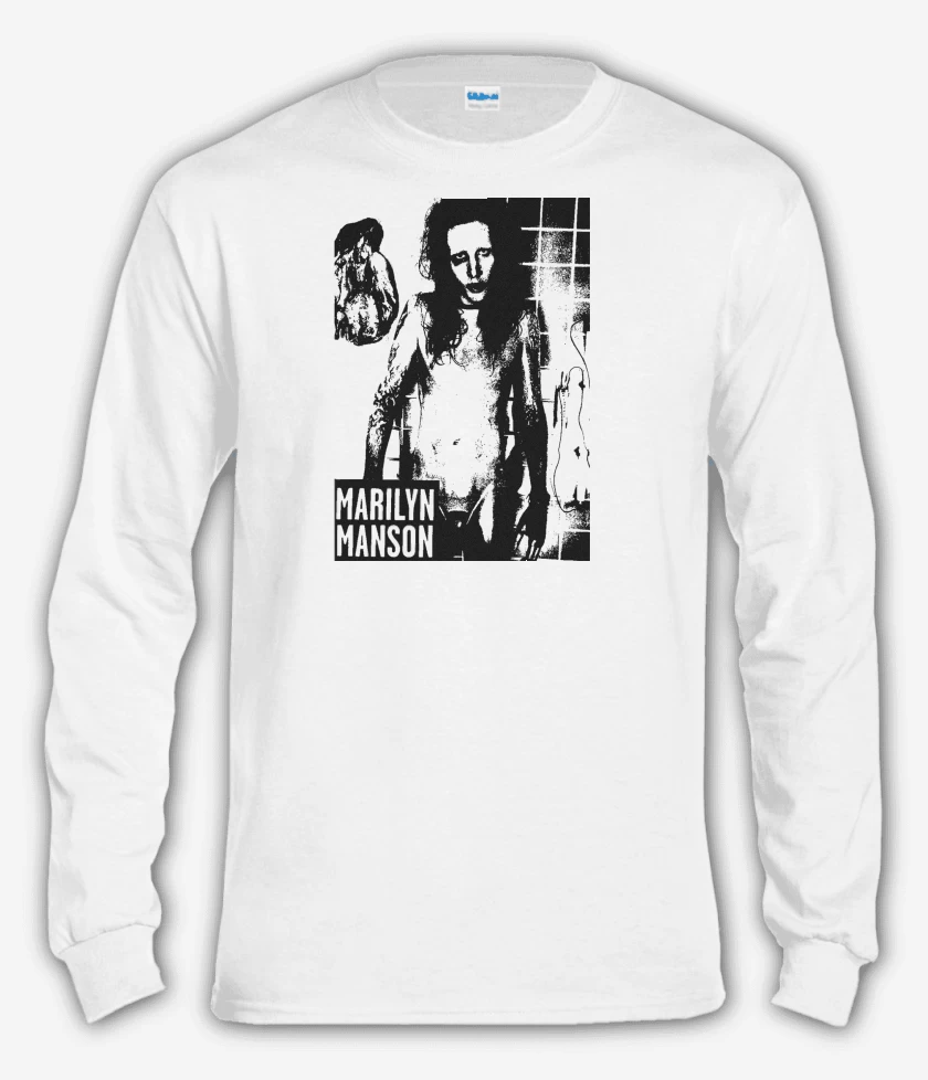 Polera manga larga Blanco de Marylin Manson Full 
