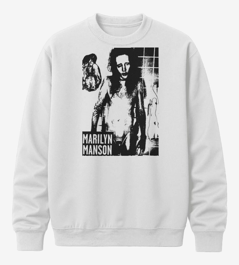 Poleron polo Blanco de Marylin Manson Full 