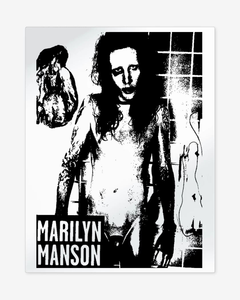 Print metalico Blanco de Marylin Manson Full 