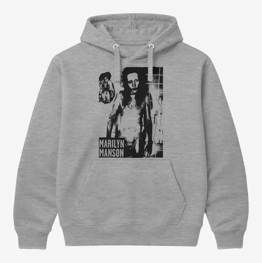Polerón Canguro Gris Melange de Marylin Manson Full 