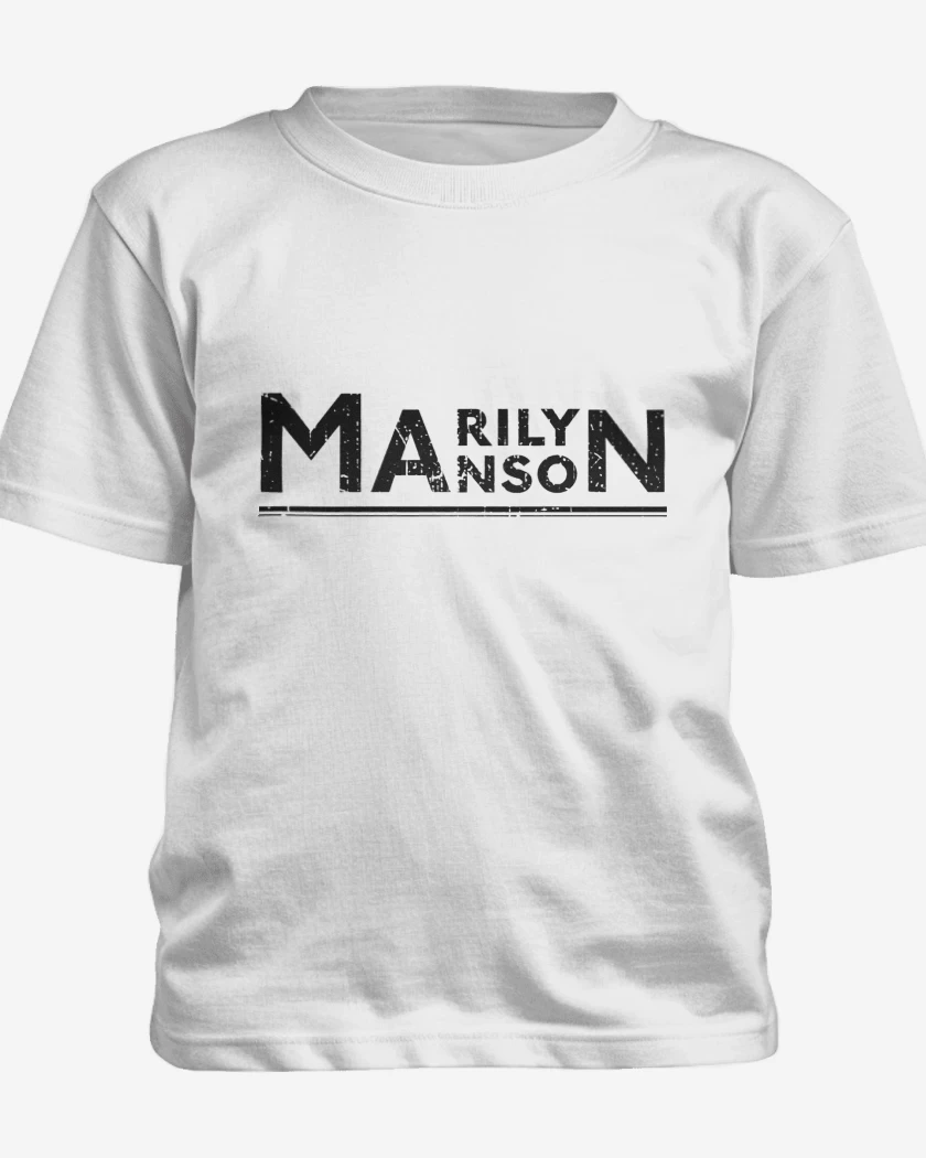 Polera de niño Blanco de Marilyn Manson Logo 3 N