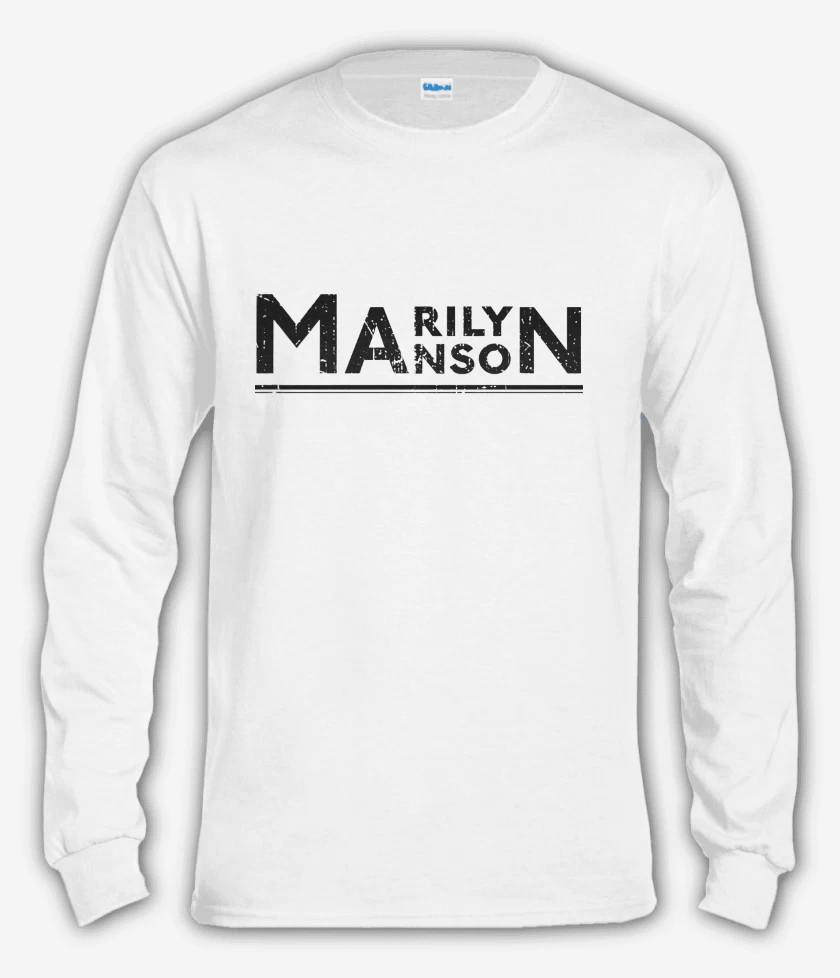 Polera manga larga Blanco de Marilyn Manson Logo 3 N