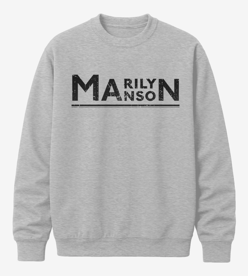 Poleron polo Gris Melange de Marilyn Manson Logo 3 N