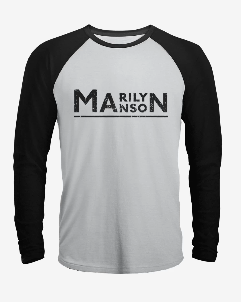 Polera Raglan Marilyn Manson Logo 3 N