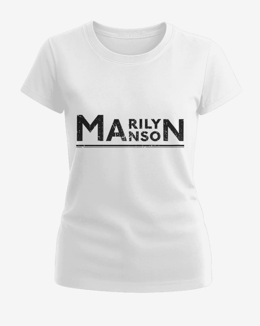 Polera de Mujer Blanco de Marilyn Manson Logo 3 N