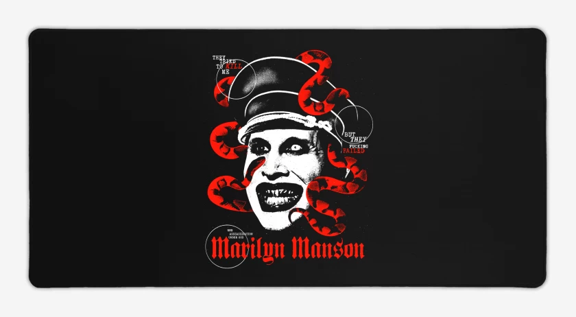 Mouse pad Gamer Negro de MM Marilyn Manson