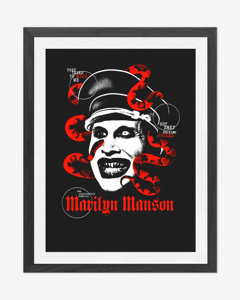 Cuadro decorativo Negro de MM Marilyn Manson