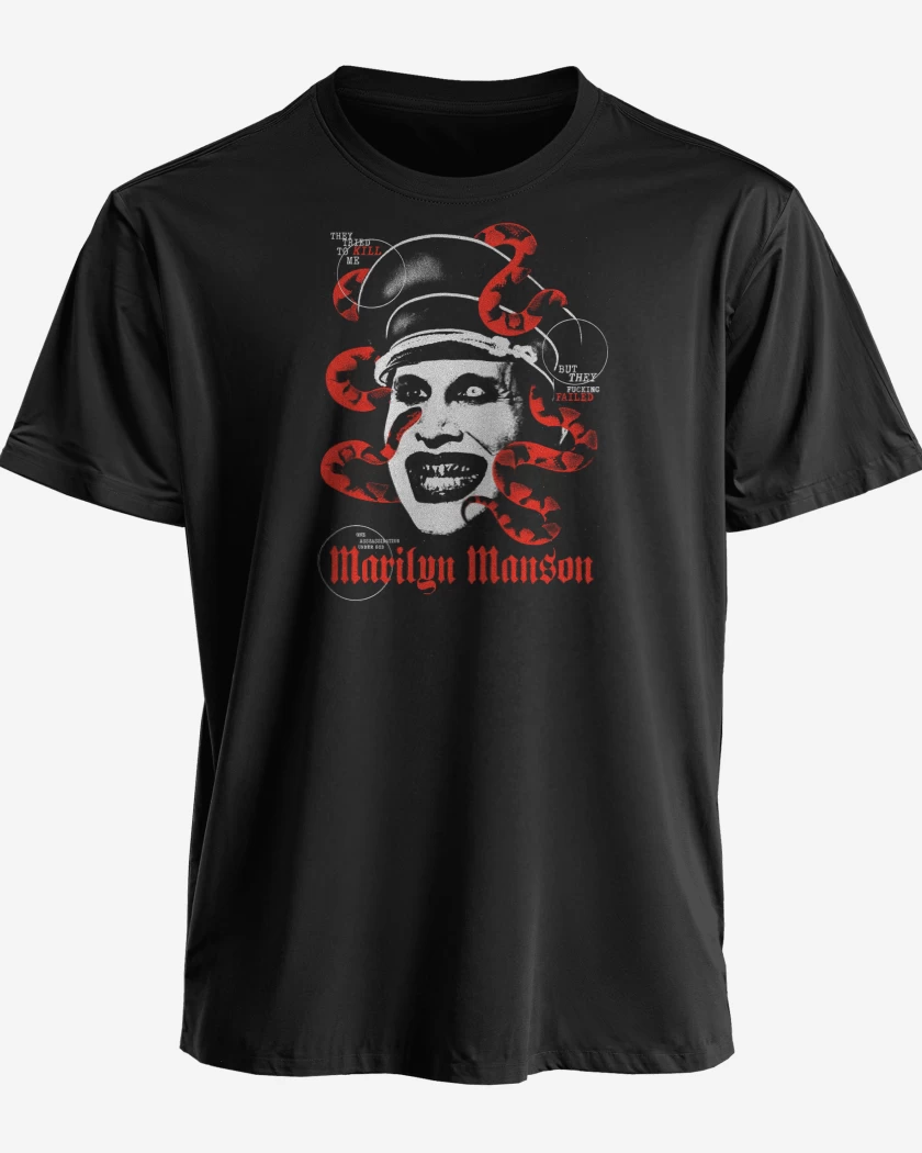 Polera premium Negro de MM Marilyn Manson