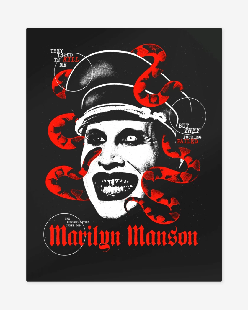 Print metalico Negro de MM Marilyn Manson