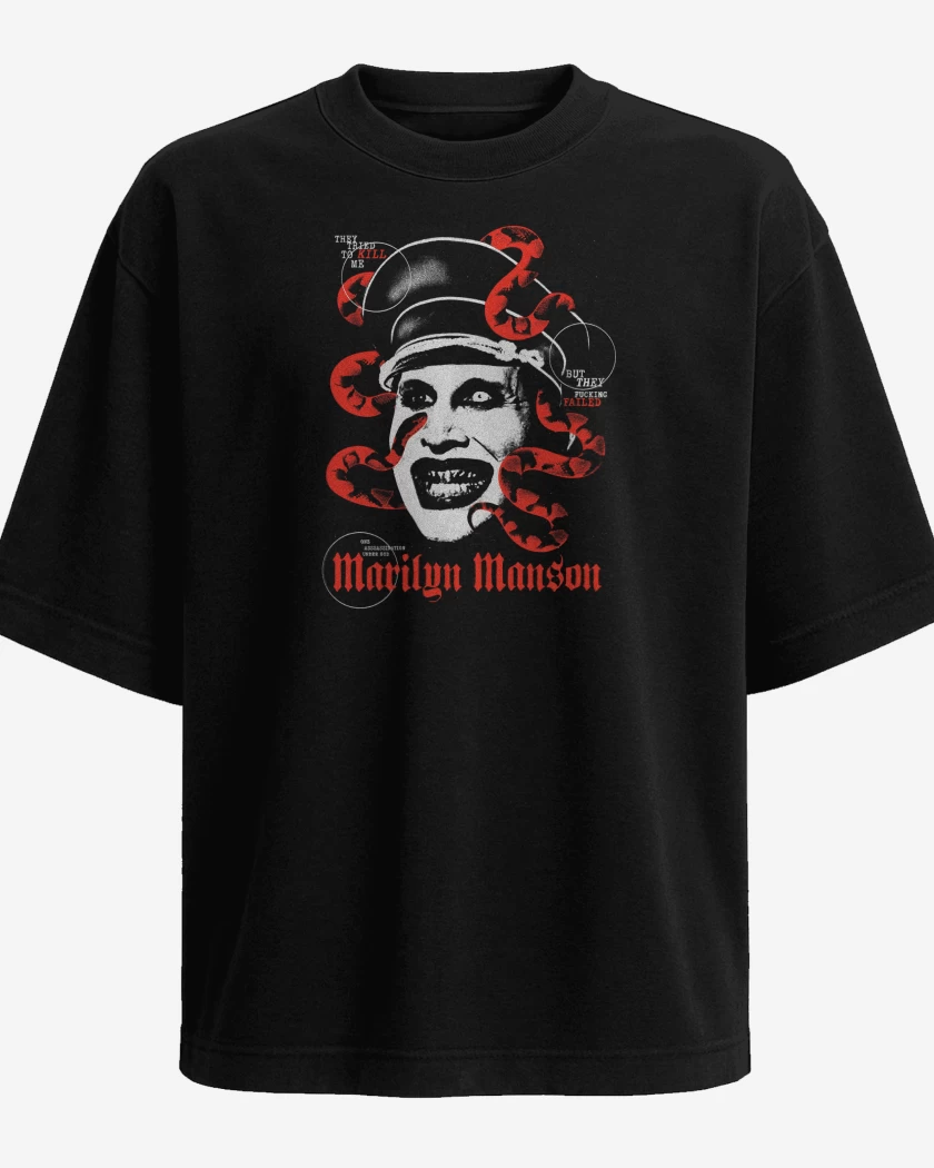 Polera Oversize Negro de MM Marilyn Manson