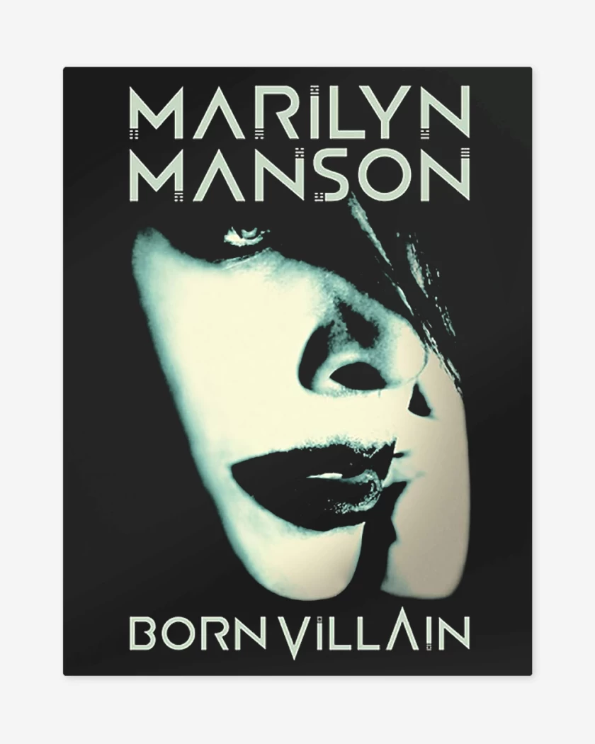 Print metalico Negro de Marilyn Manson Born Villain