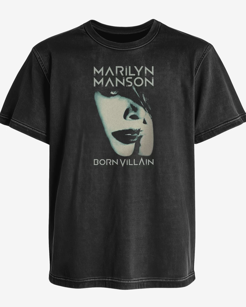 Polera desgastada Negro de Marilyn Manson Born Villain