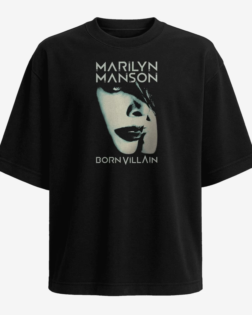 Polera Oversize Negro de Marilyn Manson Born Villain