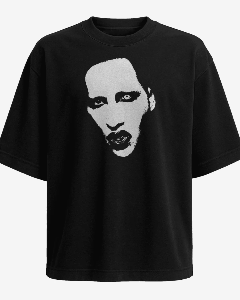 Polera Oversize Negro de Manson Cara 2