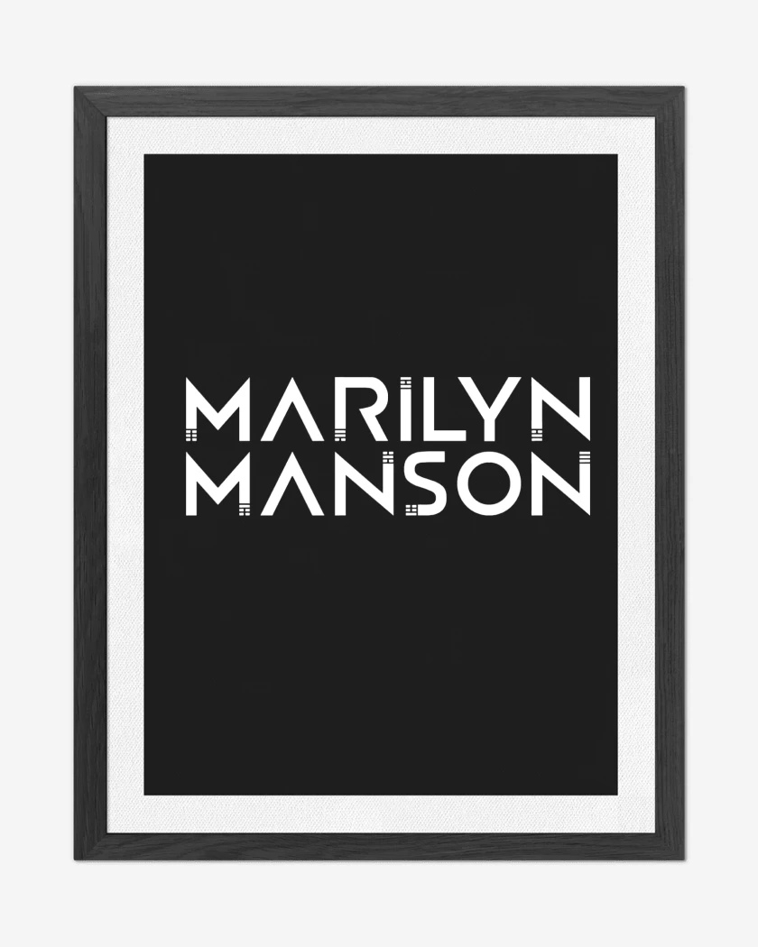Cuadro decorativo Negro de Marilyn Manson Logo 2 N