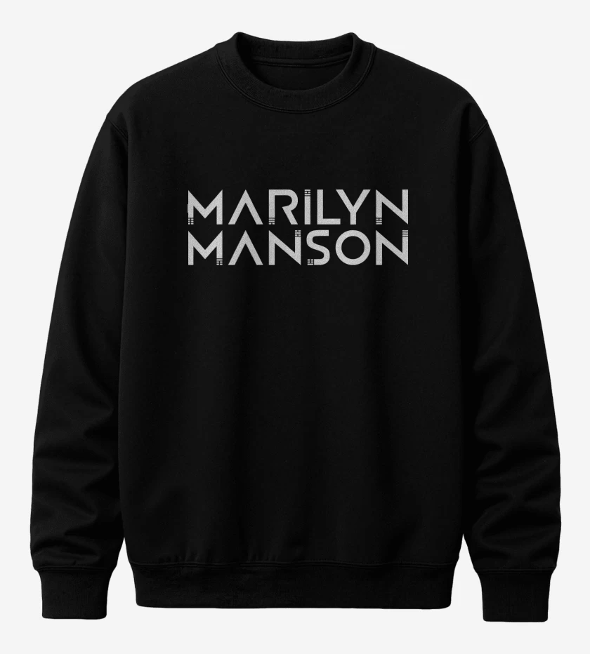 Poleron polo Negro de Marilyn Manson Logo 2 N