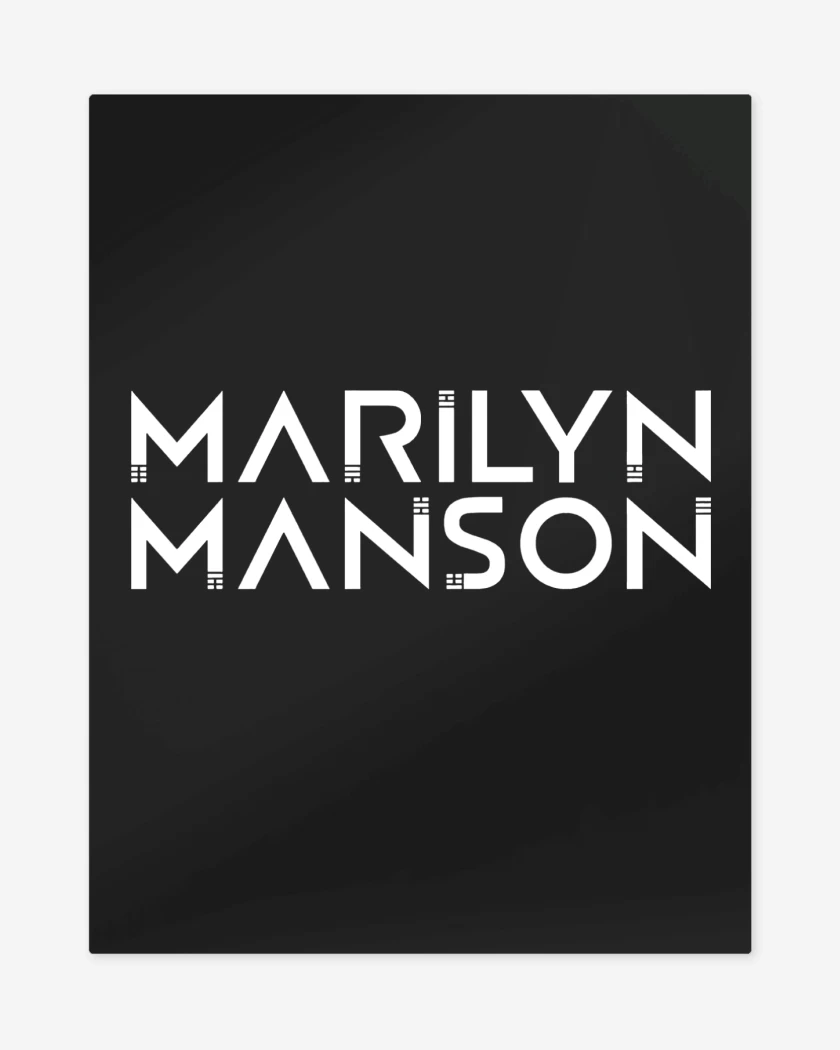 Print metalico Negro de Marilyn Manson Logo 2 N