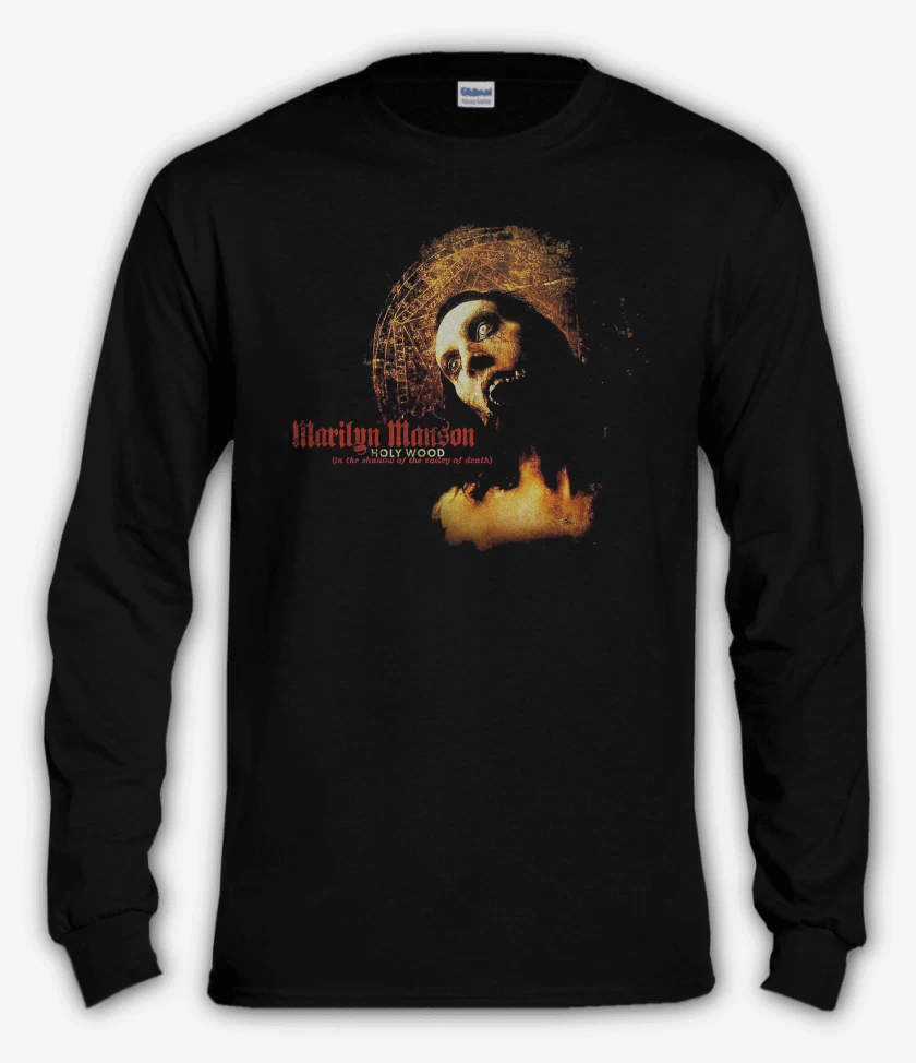 Polera manga larga Negro de Marilyn Manson Holy Wood F