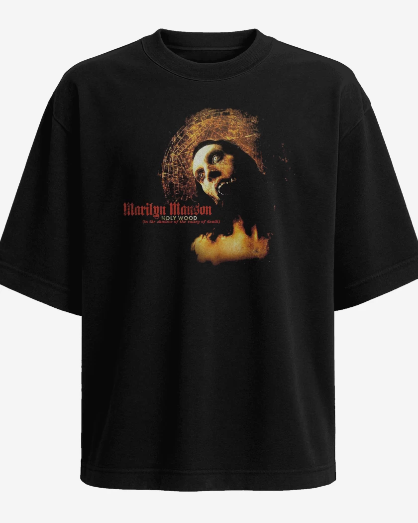 Polera Oversize Negro de Marilyn Manson Holy Wood F
