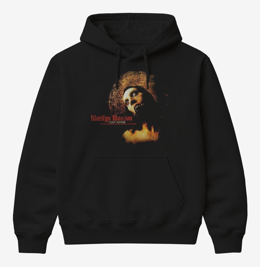 Poleron Canguro básico Negro de Marilyn Manson Holy Wood F